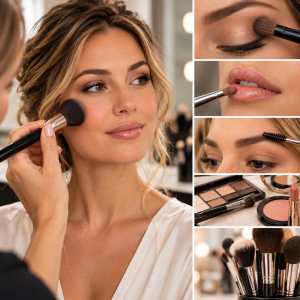 Professionele visagie en make-up met oogmake-up, lippen en teint bij Huidpraktijk Noordwijk