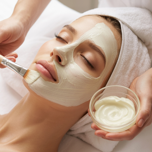 Huidverzorging en schoonheidsbehandelingen zoals peeling, gezichtsmassage, masker, wimperlift, epileren en harsen bij Huidpraktijk Noordwijk