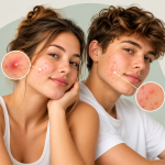 Jongen en meisje met acne en puistjes – acnebehandeling bij Huidpraktijk Noordwijk